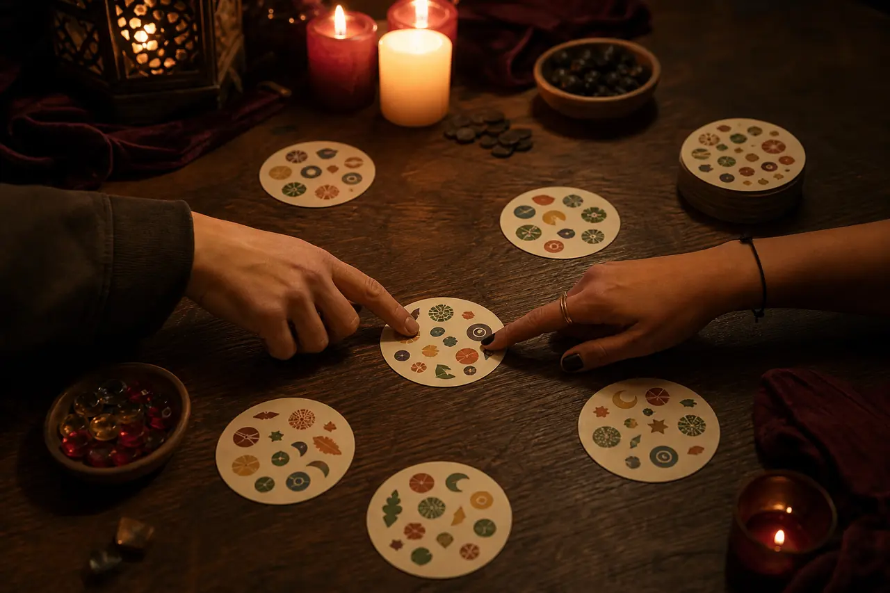 Ambientazione di Dobble: il gioco da tavolo di rapidità e osservazione