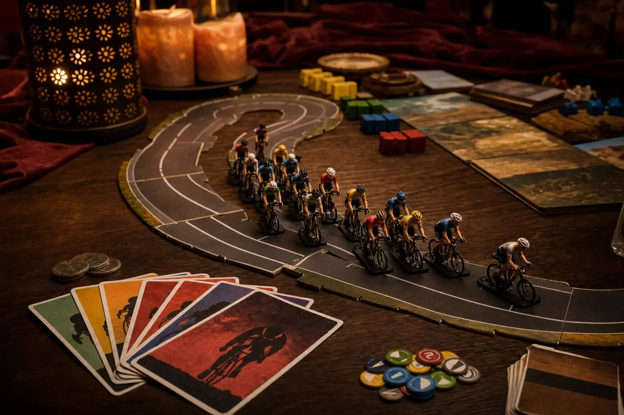 Ambientazione di Flamme Rouge: il gioco da tavolo di corse ciclistiche