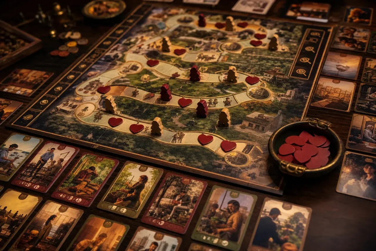 Ambientazione di La Ricerca della Felicità: il gioco da tavolo di una vita intera