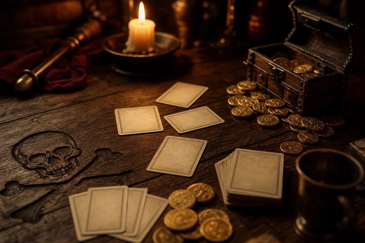 Ambientazione di Skull King: il gioco di carte di prese a tema pirata