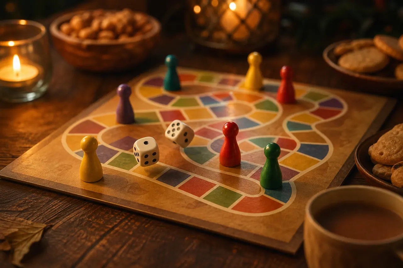Scena di giochi da tavolo per famiglie (family games)