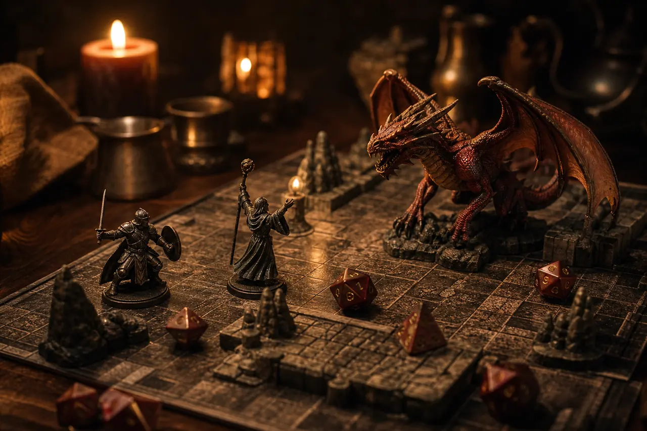 Scena di giochi da tavolo fantasy