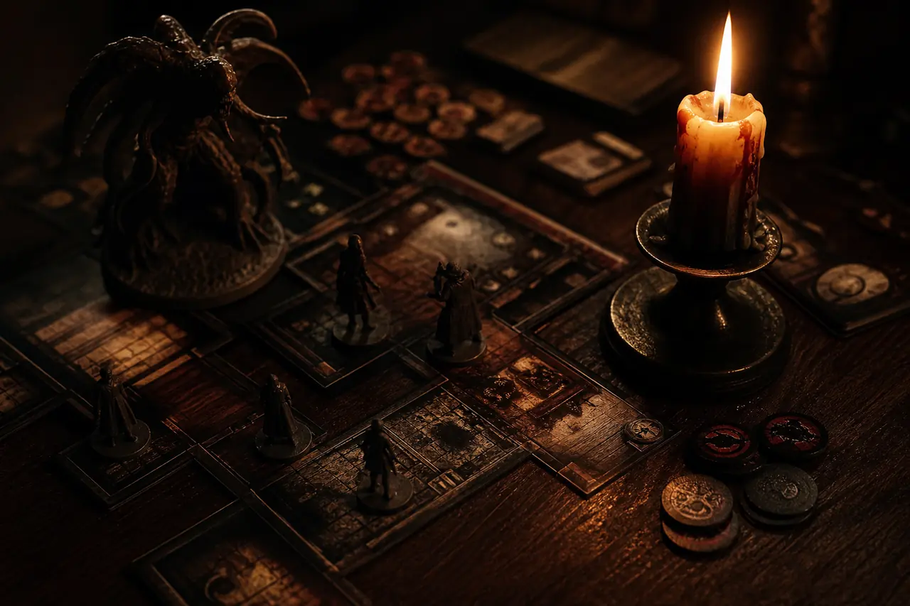 Scena di giochi da tavolo horror