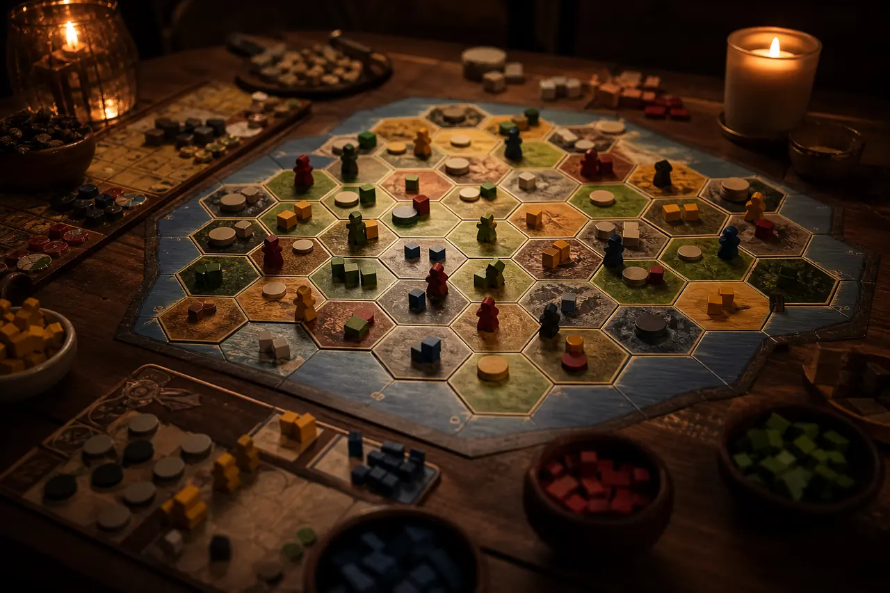 Scena di giochi da tavolo strategici