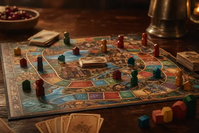 Gioco da tavolo per famiglie con pedine colorate