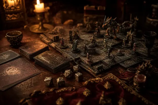 Dungeon crawler fantasy con miniature a lume di candela