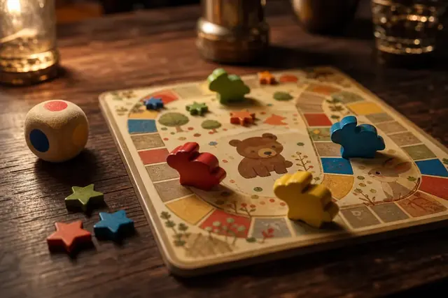 Gioco da tavolo per bambini con grandi pezzi in legno colorato
